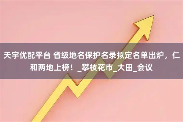 天宇优配平台 省级地名保护名录拟定名单出炉，仁和两地上榜！_攀枝花市_大田_会议