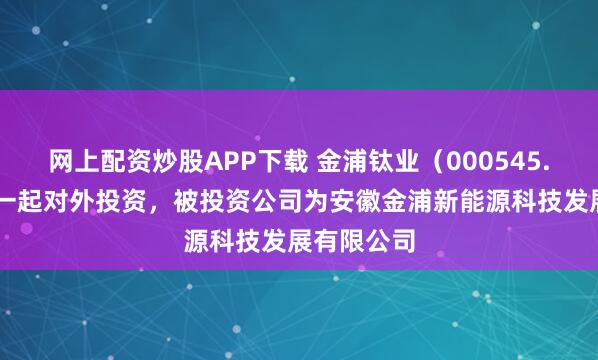 网上配资炒股APP下载 金浦钛业（000545.SZ）新增一起对外投资，被投资公司为安徽金浦新能源科技发展有限公司